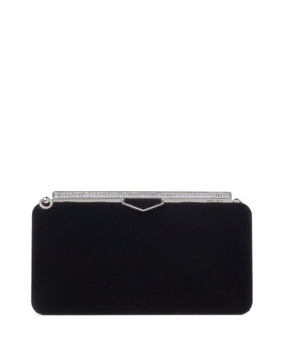 Ellipse clasp-fastening clutch bag