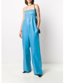 ruched body wide-leg jumpsuit