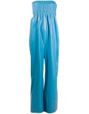 ruched body wide-leg jumpsuit