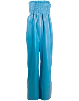 ruched body wide-leg jumpsuit