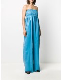 ruched body wide-leg jumpsuit