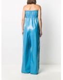ruched body wide-leg jumpsuit