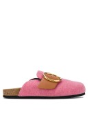 round buckle open-back loafers