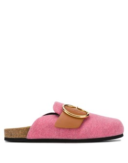 round buckle open-back loafers