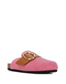 round buckle open-back loafers
