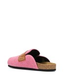 round buckle open-back loafers
