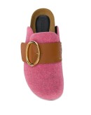 round buckle open-back loafers