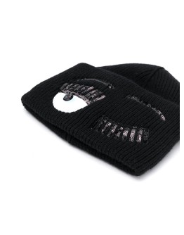 Flirting logo embroidered beanie hat