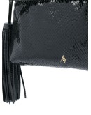 tassel-embellished embossed tote bag