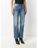 buttoned straight-leg jeans