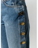buttoned straight-leg jeans