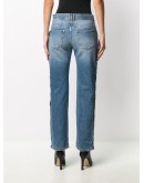 buttoned straight-leg jeans
