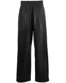 leather tapered trousers