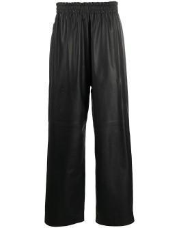 leather tapered trousers