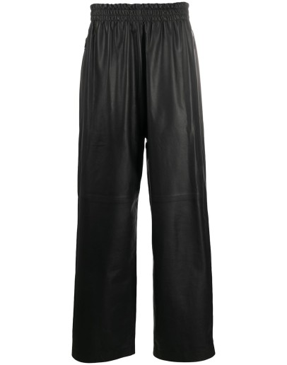 leather tapered trousers