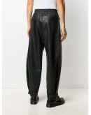 leather tapered trousers