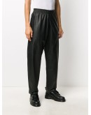 leather tapered trousers