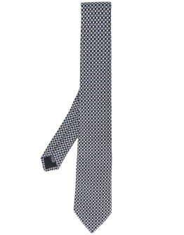 geometric silk tie