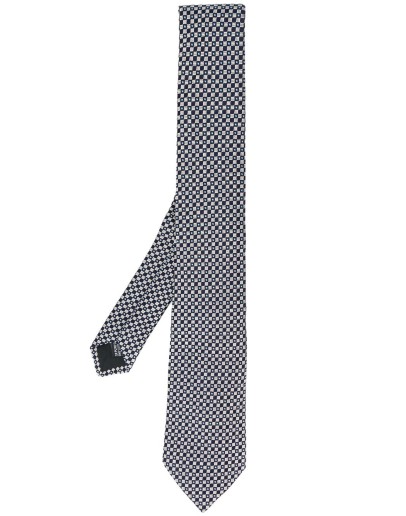 geometric silk tie