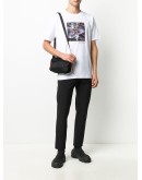stylized logo shoulder bag
