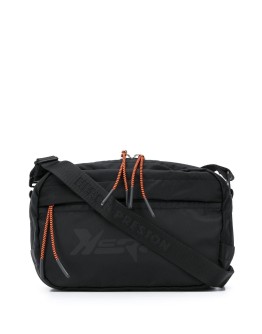 stylized logo shoulder bag