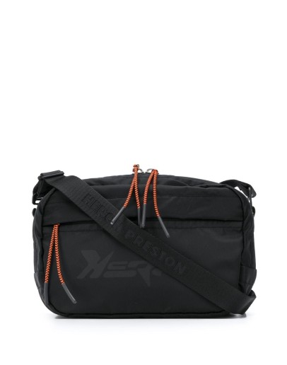 stylized logo shoulder bag