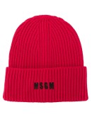 embroidered logo ribbed beanie