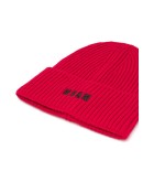 embroidered logo ribbed beanie