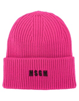 embroidered ribbed beanie