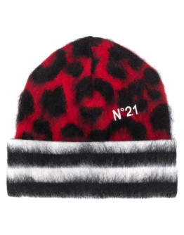leopard-print beanie