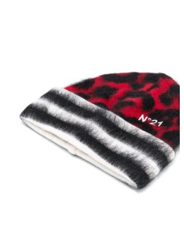 leopard-print beanie