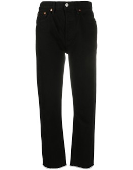 high rise pipe jeans