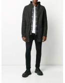 hooded suede coat