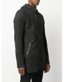hooded suede coat