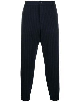 striped straight-leg trousers