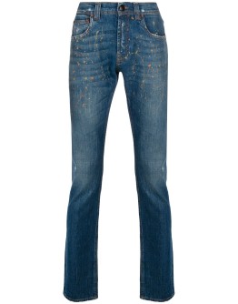 straight leg distressed jeans