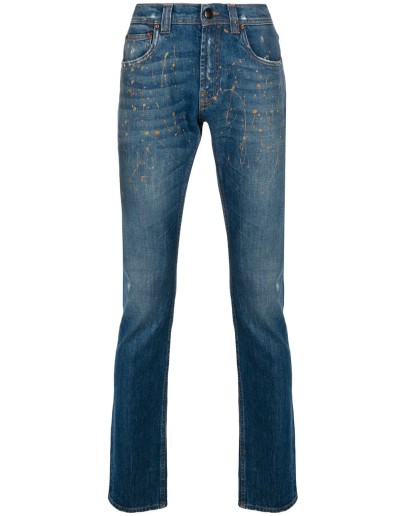 straight leg distressed jeans