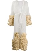 rose-appliqué lace dressing gown