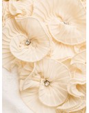 rose-appliqué lace dressing gown
