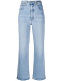 high rise straight-leg jeans