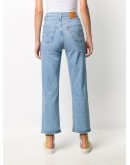 high rise straight-leg jeans