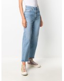 high rise straight-leg jeans