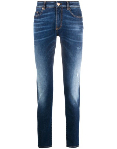 washed slim-fit jeans 