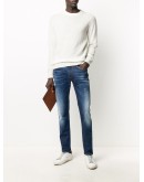 washed slim-fit jeans 