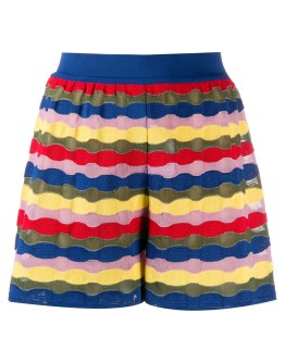 embroidered colour-block shorts