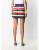 embroidered colour-block shorts