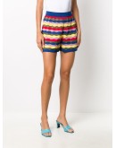 embroidered colour-block shorts