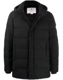 logo embroidered padded coat