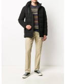 logo embroidered padded coat