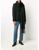 fringed knit scarf